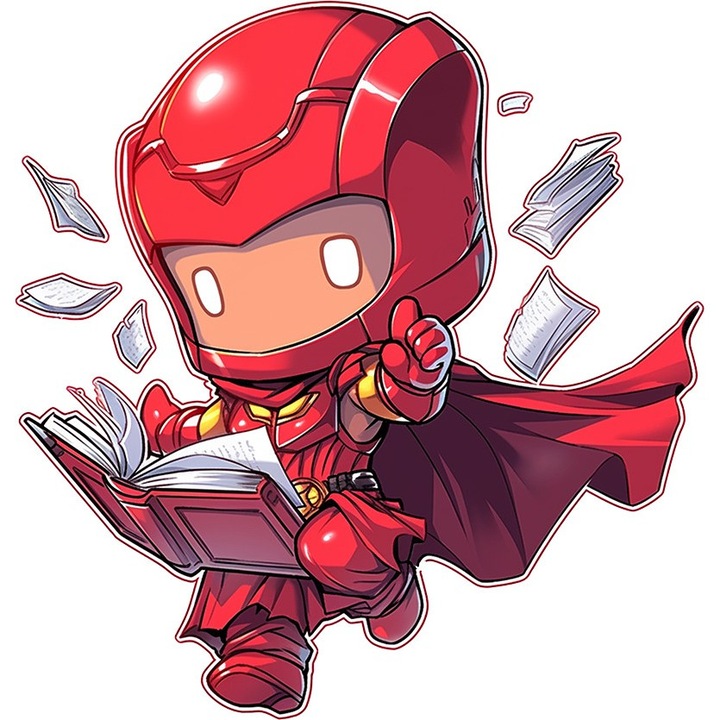 Sticker decorativ Baiat Supererou, Rosu, 62 cm, 1311STK-3