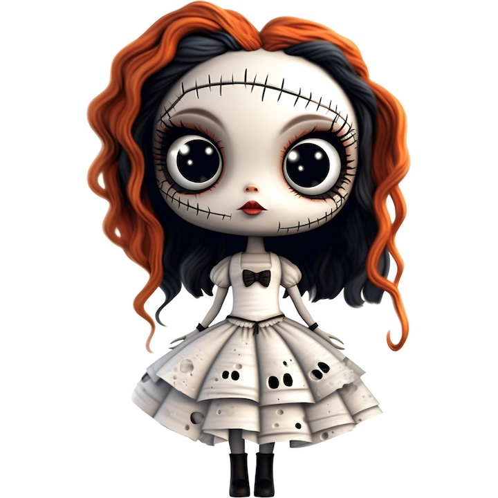 Sticker decorativ, Halloween, Waterproof, Alb, 90 cm, 1306STK