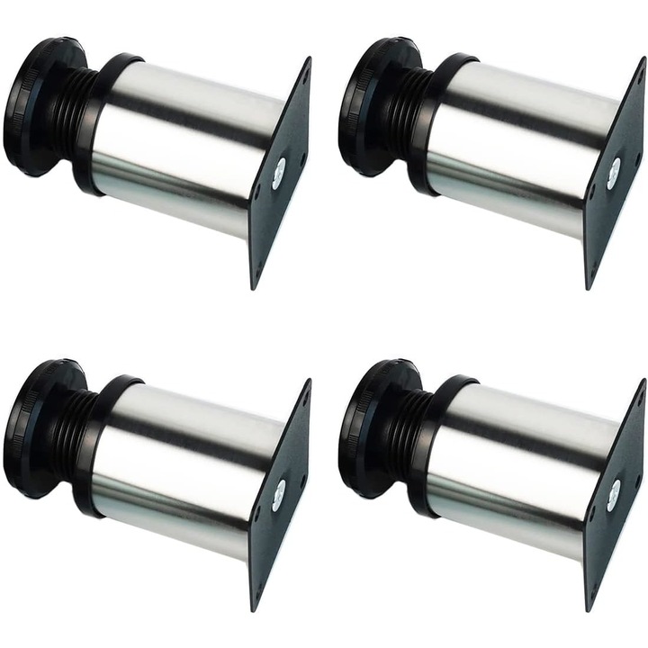 Picioare mobila, Qrity, 4 buc, 4.7 cm, inox