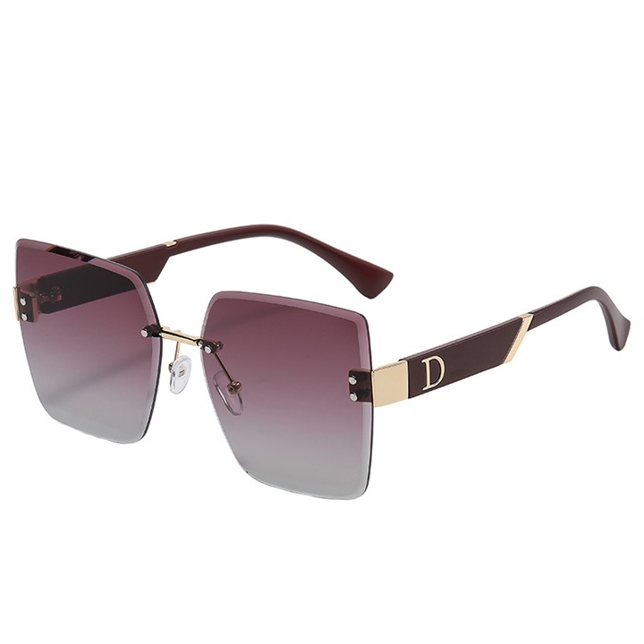 Дамски слънчеви очила, QttvbTna, без рамка, многоцветни, 14x5.8x13, Златист/Бордо