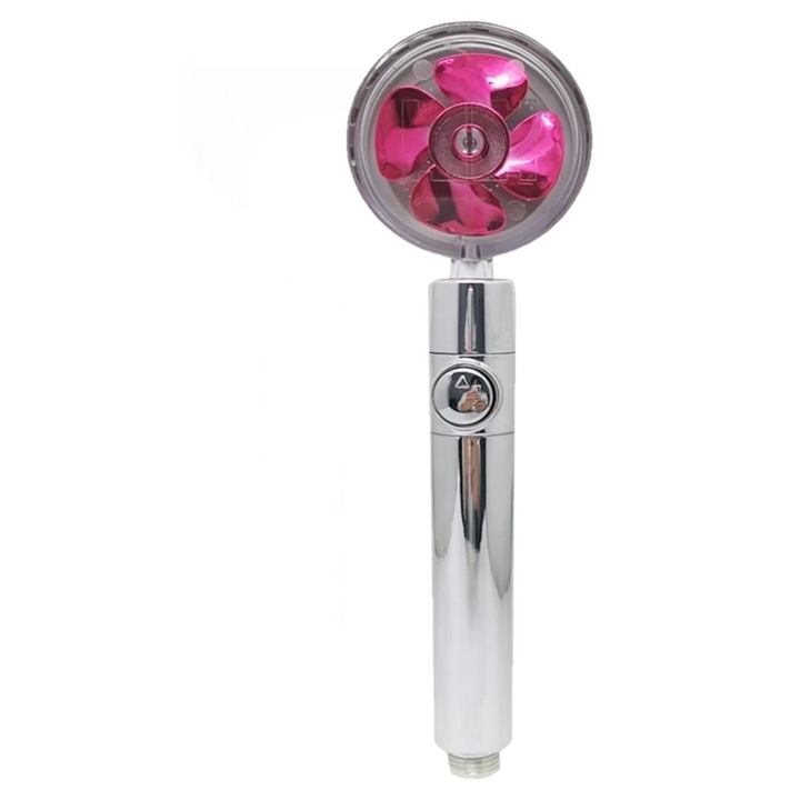 Para de Dus cu Elice si Jet cu Presiune Vortex, Cap Rotativ 360° si Buton On/Off, Design Premium, Rosu, CBD CORAL BEST DEALS Rosu 26 cm