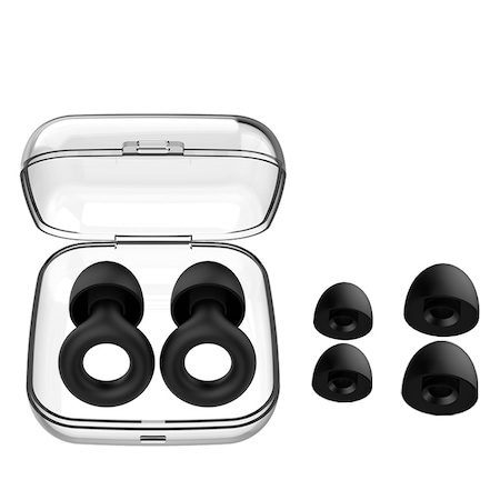 Dopuri de urechi, JENUOS®, silicon, Reduce zgomotul si imbunatateste calitatea somnului, Negru