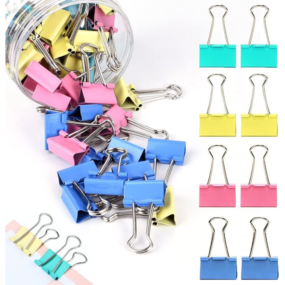 Clipsuri Checu Set 82 clipsuri, JENUOS®, 15 mm, 19 mm, 25 mm, Multicolor - eMAG.ro