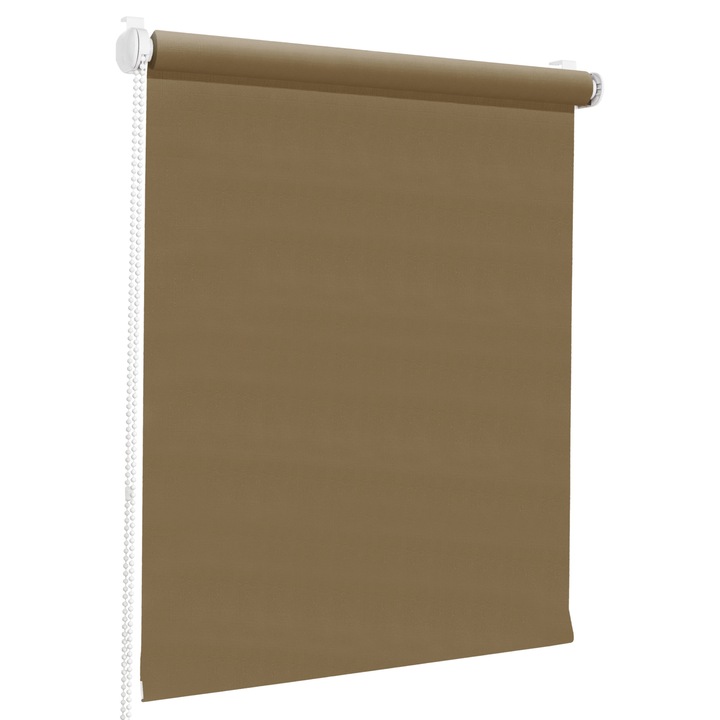 Текстилна ролетна щора, полупрозрачна, неинвазивен монтаж, тип MINI, P+R, 57x150 cm, светлокафява