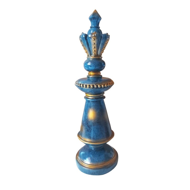 Szobor, Sakkfigura, Király, Kék, 33 cm, SR1653-1