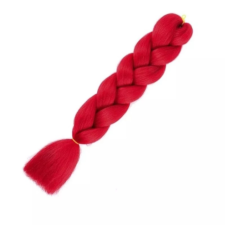 Extensii de par codite Afro pentru impletituri, Rosu Sangria, Pre intinse, Box braids, 61 cm, 100 g