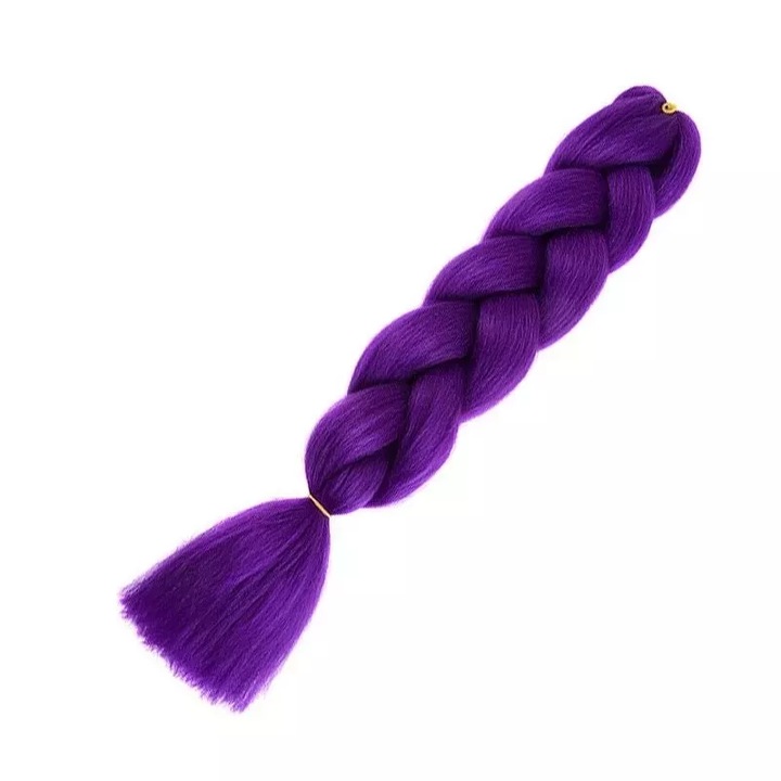 Extensii de par codite Afro pentru impletituri, Mov, Pre intinse, Box braids, 61 cm, 100 g