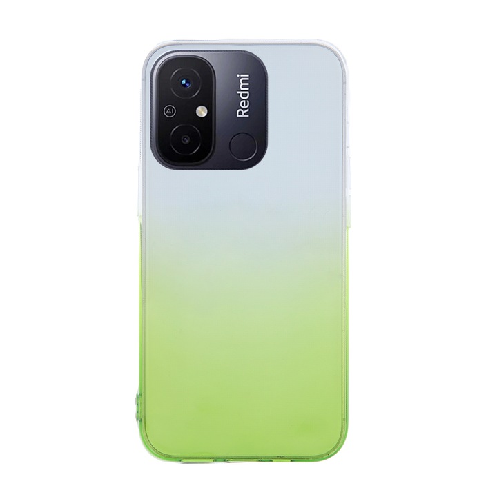 Telefontok Xiaomi Redmi 12C - Gradient - átlátszó/zöld átmenetes szilikon tok