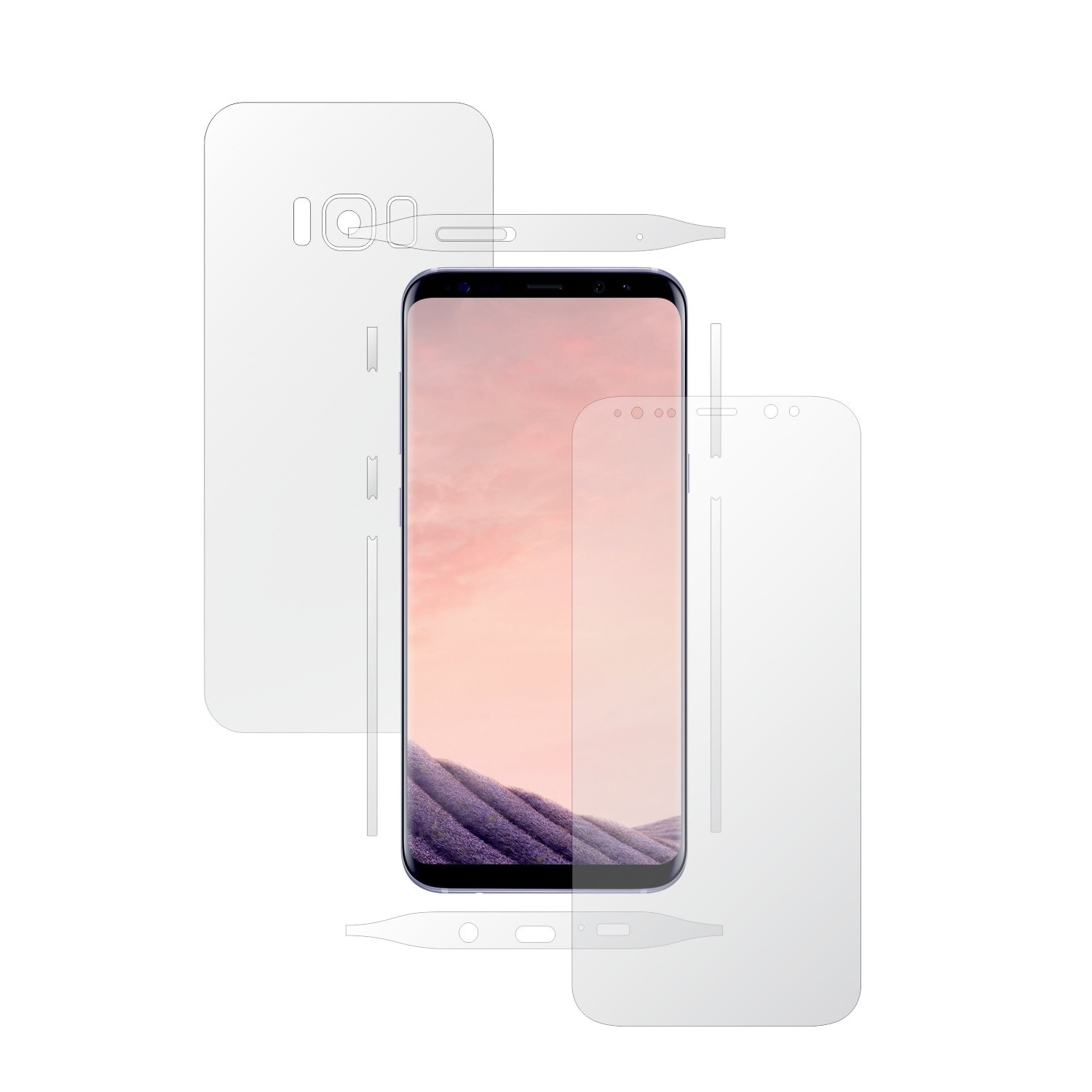 1 + 1 GRATUIT - Samsung Galaxy S8 - Invisible Skinz HD - Folie Protectie Siliconica Ultra-Clear pentru Ecran,Carcasa Spate si Laterale, Husa Transparenta Full Body Cover Edge to Edge de tip Skin Adeziv