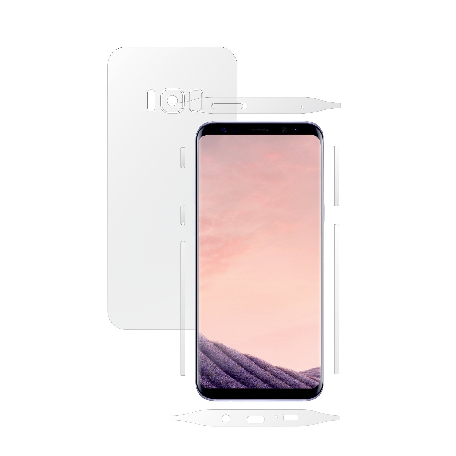 Folie Protectie Invisible Skinz Ultra-Clear HD, Husa Transparenta de tip Skin Adeziv pentru Carcasa si Laterale, dedicata Samsung Galaxy S8+ Plus