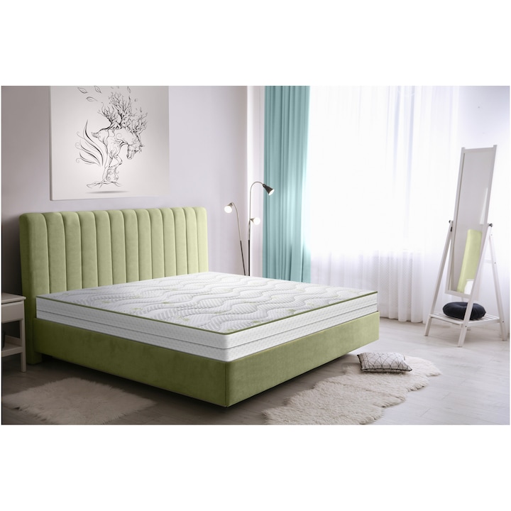 Green Future Aloe Vera Dual Comfort Ortopéd matrac, 160x200x25 cm, poliuretán memóriahab 4 cm, 7 komfortzóna, hipoallergén, megfordítható, közepes keménységű