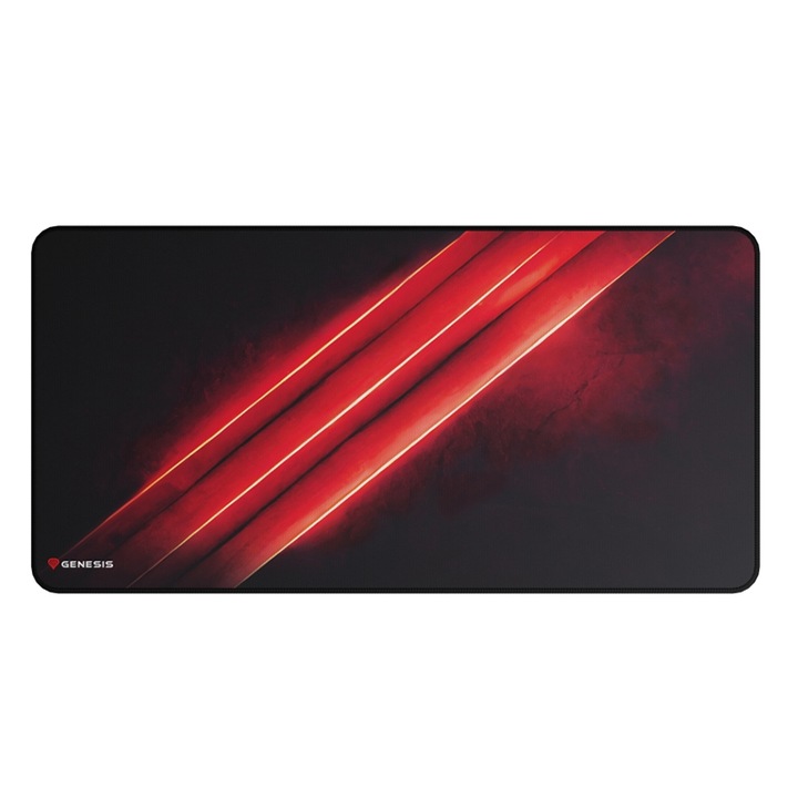 Mousepad gaming, Genesis, Material textil/Cauciuc, 90x45x0.25 cm, Negru/Rosu