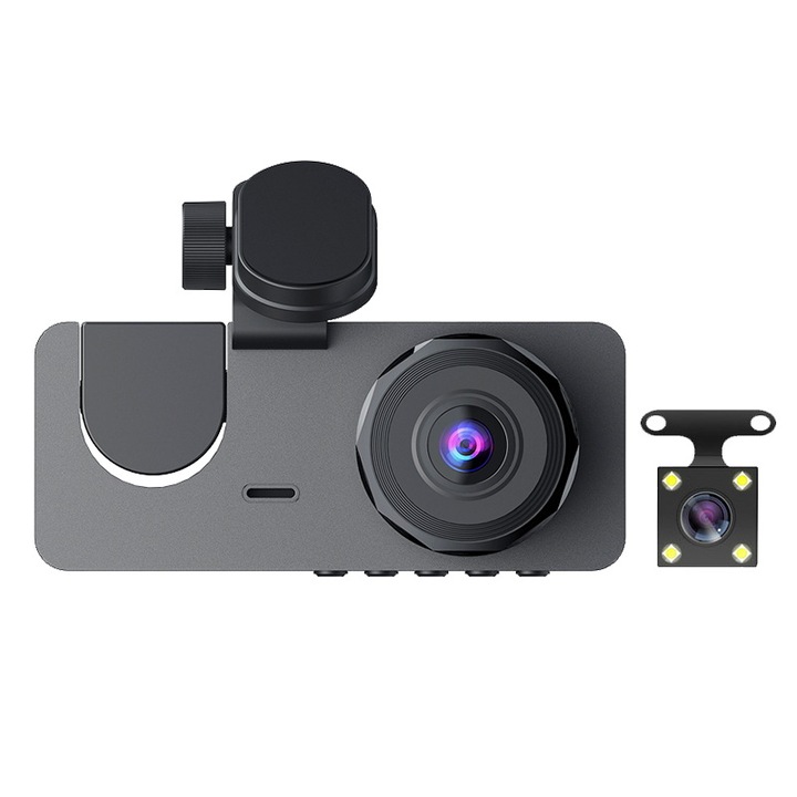 Видеорегистратор Sundiguer High PRO, Full HD, 1080P, 3 лещи, 170° зрително поле, Сензор за движение, Черен