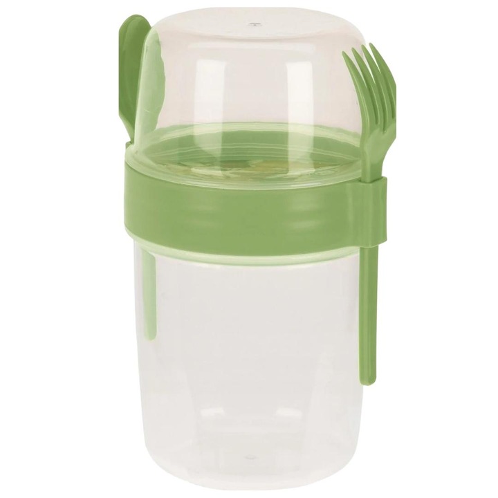 Cutie alimentara, OPENHOME, Plastic, 1100 ml, Verde/Transparent