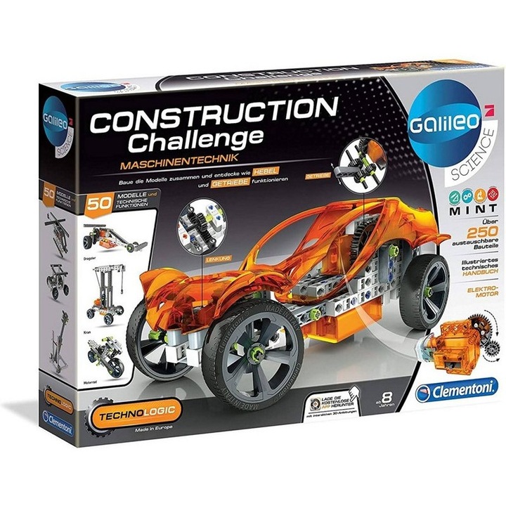 Set de 250 de elemente Clementoni Galileo Construction Masini