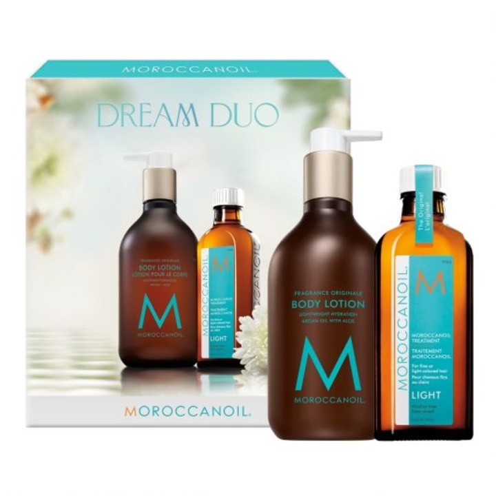 Set Moroccanoil Dream Duo: Ulei Tratament Light, 100 ml & Lotiune De Corp Fragrance Original, 360 ml
