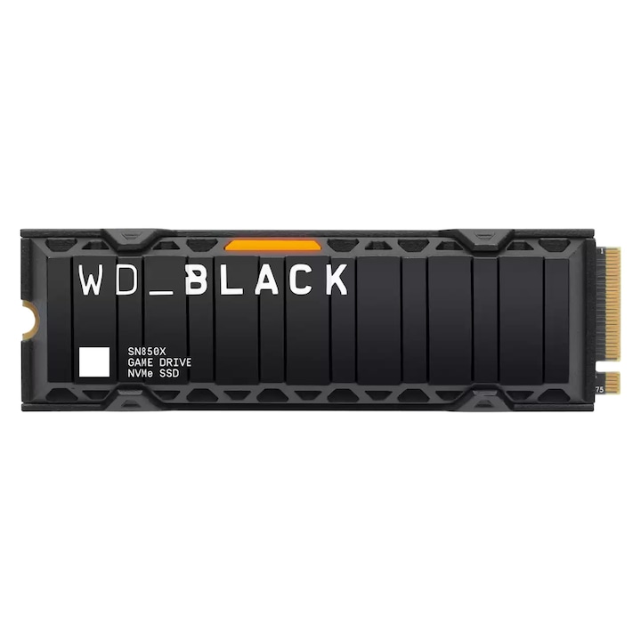 Solid State Drive (SSD) Western Digital Black SN850X Gen.4 Heatsink, 1TB, NVMe, PCIe M.2 2280, Negru