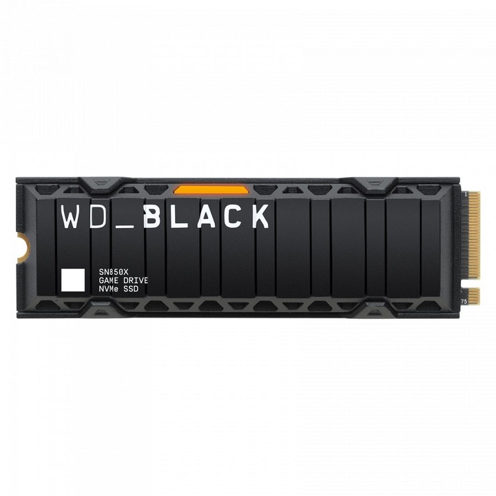 Western Digital 2TB M.2 2280 NVMe SN850X With Heatsink Fekete, Winchester SSD