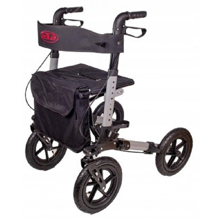 Walker pliabil, Antar, roti umflate, pentru seniori, sarcina maxima 136kg, sarcina maxima a sacului 5kg