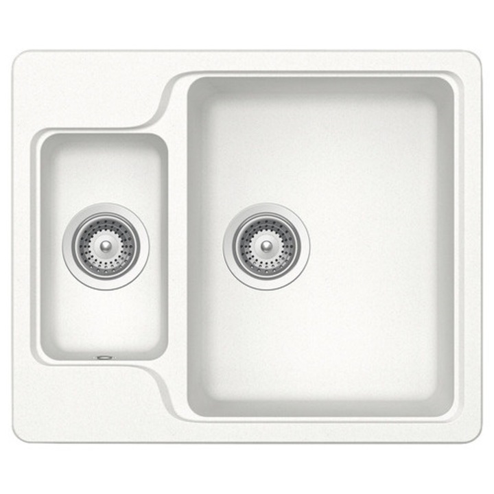 Chiuveta Bucatarie Cu 1 Cuva + ½ Schock Manhattan N-150 61x50 Cm, Fara Picurator, Reversibila, Cristalite Alpina