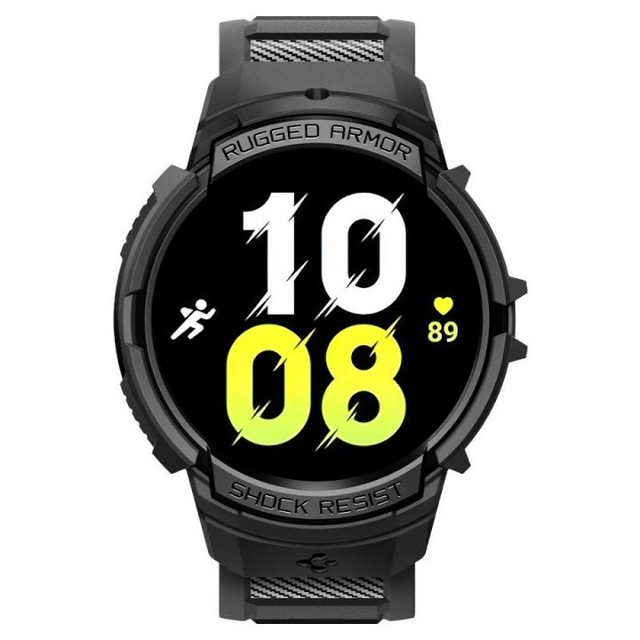 Калъф Spigen, Rugged Armor Pro, За Samsung Galaxy Watch 6 44 мм, Матово покритие, Черен