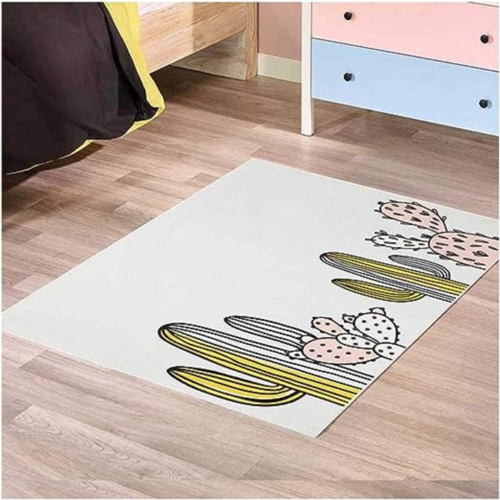 Covor dreptunghiular pentru copii, Un amour de tapis, 95 x 125 cm, Poliester