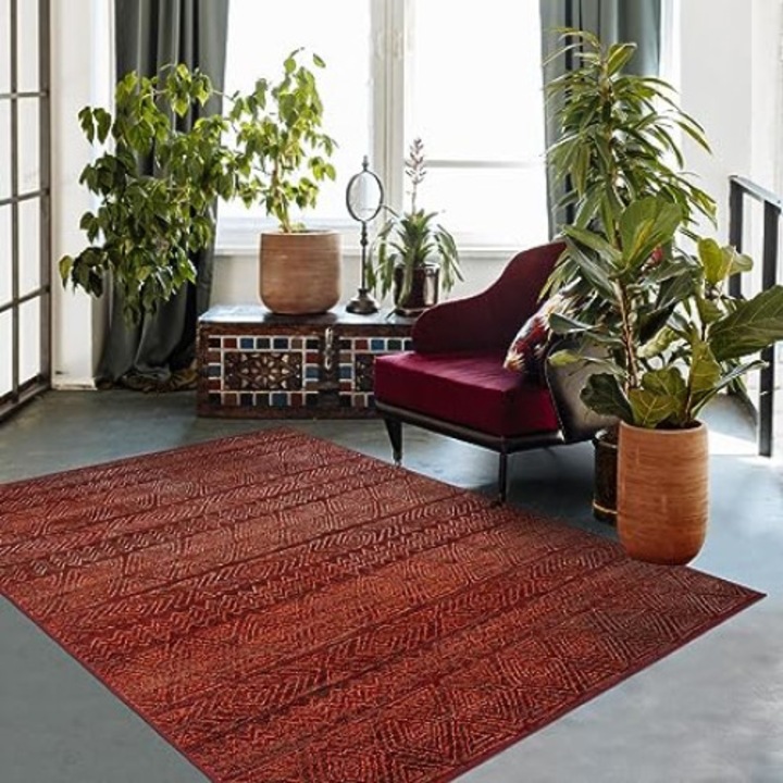 Covor de Sufragerie, Jadorel Berber, Un Amour de Tapis, 60 x 110 cm, Rosu, Polipropilena