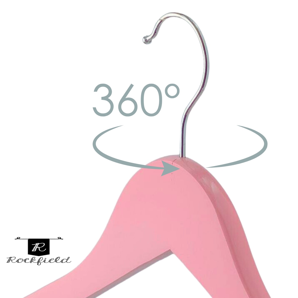 Set 3 umerase din lemn pentru haine, Rockfield, Multicolor, 44.5 cm