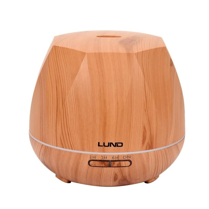 Aromaterápiás diffúzor távirányítóval Lund 500 ml, 12 W, RGB led lámpa 7 színben