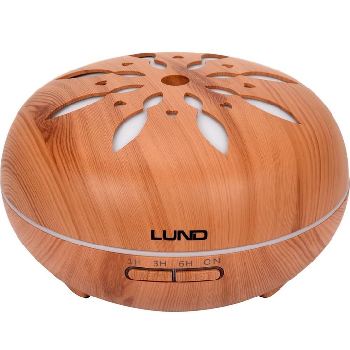 Difuzor aromaterapie cu telecomanda 500 ml, 12 W, Led RGB, 7 culori