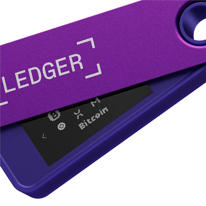 Ledger Nano S Plus Crypto електронен портфейл, за виртуални валути Bitcoin, Ethereum, Dash, ZCash и други, Amethyst Purple