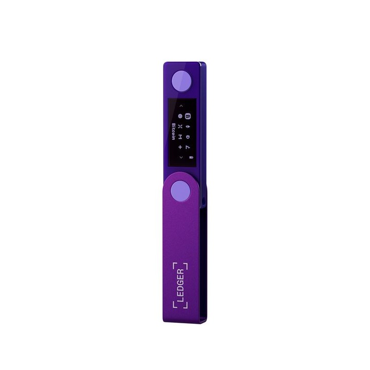 Електронен портфейл Ledger Nano X Crypto, за виртуални валути Bitcoin, Ethereum, Dash, ZCash и други, Amethyst Purple