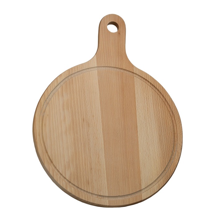 Tocator rotund cu maner, pentru servire pizza, aperitive, alimente, 40 x 30 cm, OnemisFlot