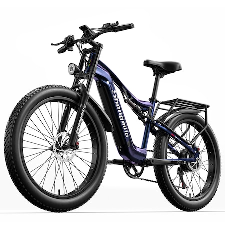 Bicicleta electrica Shengmilo MX03 Shimano 7 viteze, 48V17.5AH Baterie Samsung BAFANG varf 1000W motor albastru