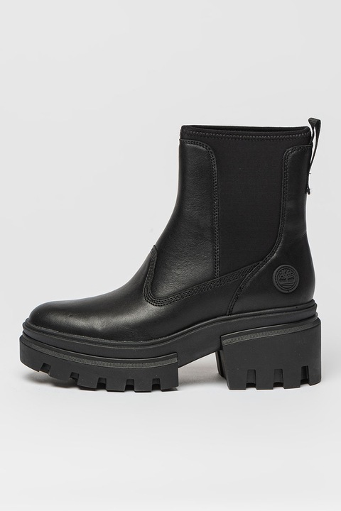 Timberland, Кожени боти Everleigh Chelsea с текстил, Черен, 38