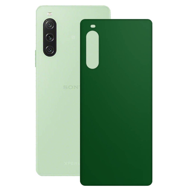 Скин фолио SILKASE за Sony Xperia 10 V, матово тъмно зелено, защита на гърба на телефона