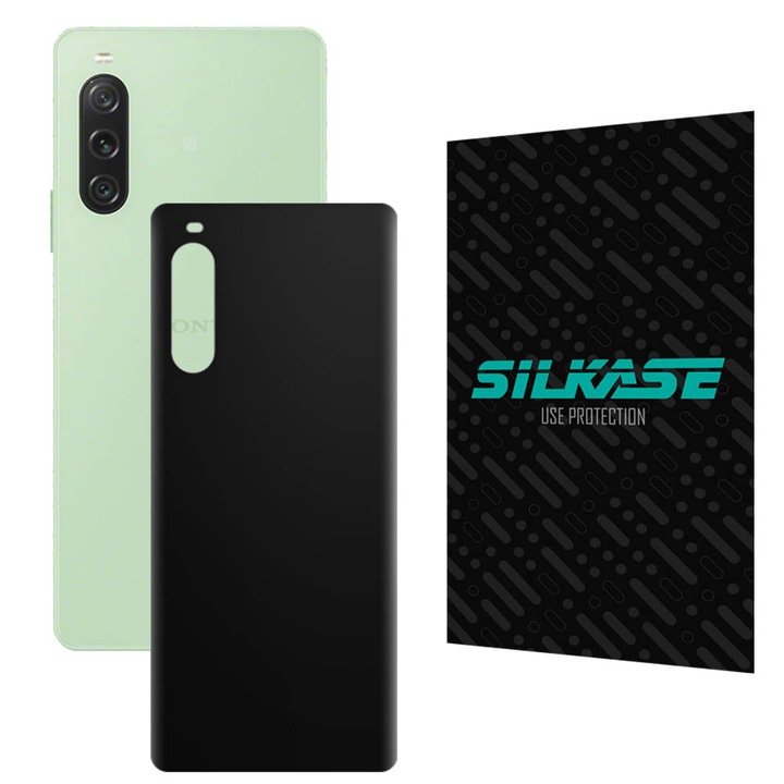 Скин протектор SILKASE за Sony Xperia 10 V, Черен мат, Защита на гърба на телефона
