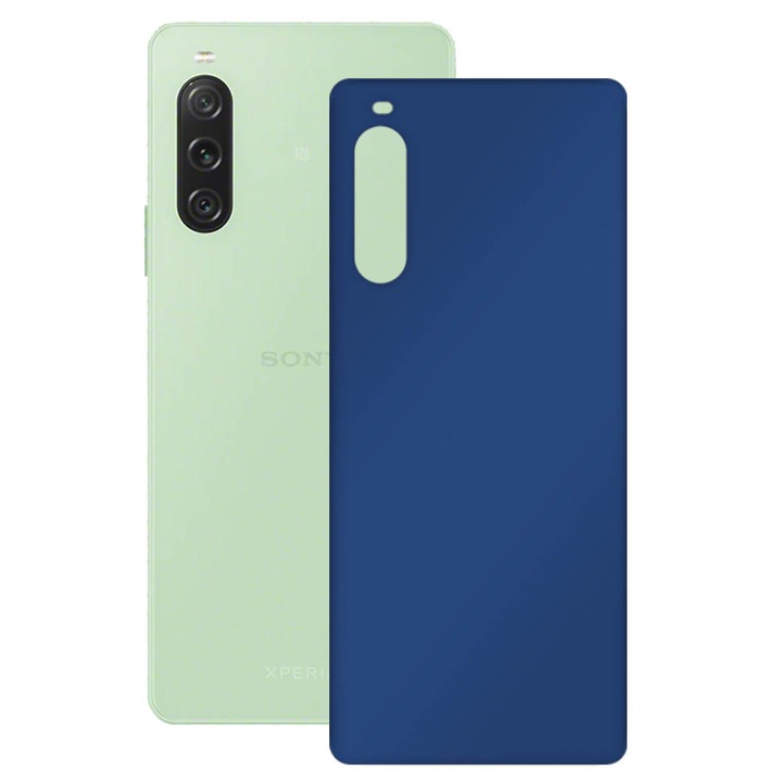 Скин фолио SILKASE за Sony Xperia 10 V, матово тъмно синьо, защита на гърба на телефона