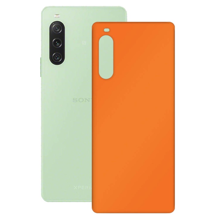 Скин фолио SILKASE за Sony Xperia 10 V оранжев мат, защита на гърба на телефона