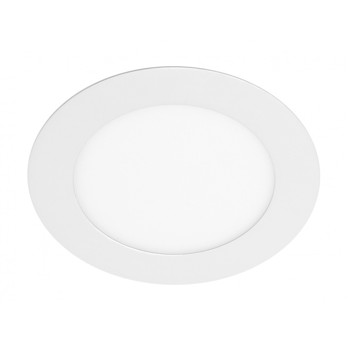Spot LED rotund (incastrat) 7W, 560 lm, AC230V, unghi 120°, lumina neutra 4000K, IP20, rama alba