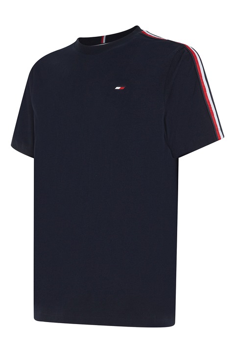 Tommy Hilfiger, Tricou regular fit cu banda logo, pentru fitness, Albastru ultramarin, M