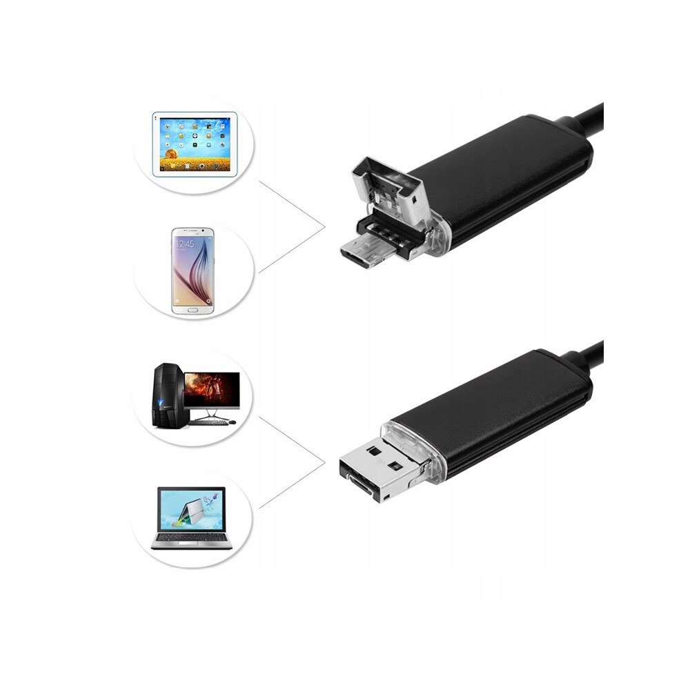 Дигитален ендоскоп с USB/micro usb за Android и PC, с 10 метра кабел и ...