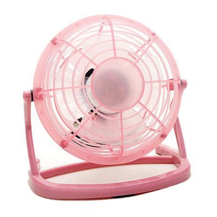 Компактен метален настолен вентилатор със силен въздушен поток, регулируем на 360°, USB, 6 инча