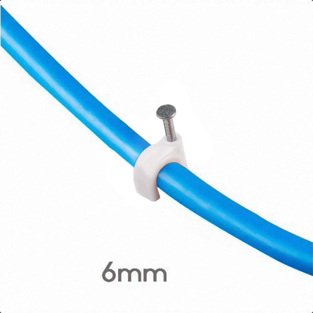 Set 100 cleme fixare cabluri, Plastic, 6 mm, Alb - eMAG.ro