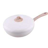 Tigaie Wok Amercook K-White, 30 x 7.5 cm, invelis ceramic, inductie, Alb