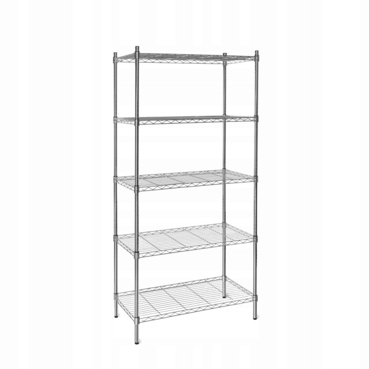 Етажерка с 5 рафта, TECHNICA, стомана, хром, 90x45x180см