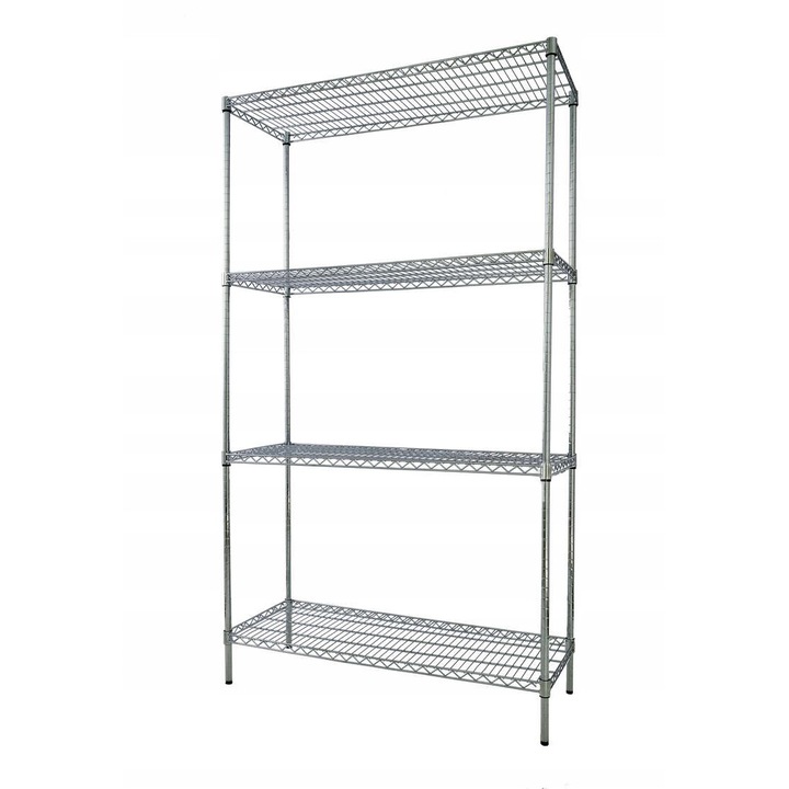 Шкаф с 4 рафта, TECHNICA, стомана, хром, 90x45x180см