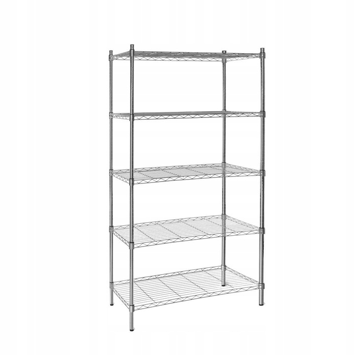 Етажерка с 5 рафта, TECHNICA, стомана, хром, 120x45x180см