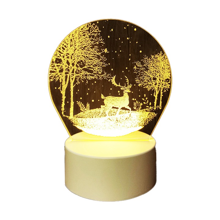 3D нощна лампа, акрил, USB връзка, прозрачен