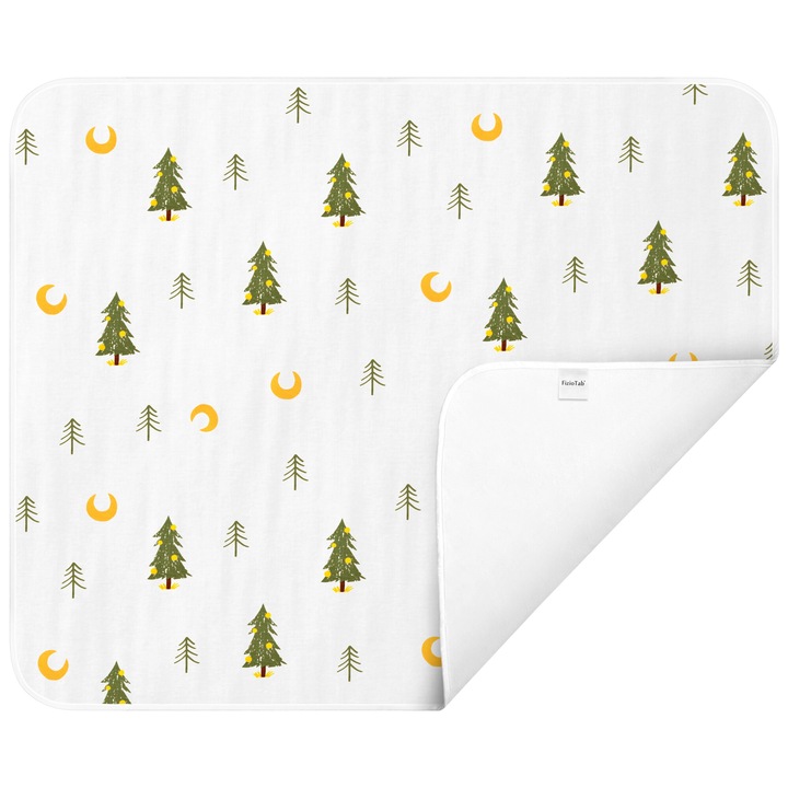 Aleza impermeabila mare pentru copii, FizioTab®, 80x100 cm, absorbanta si lavabila, refolosibila, tip paturica, pentru schimbat scutecul bebelusului, Braduti